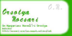 orsolya mocsari business card